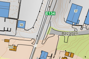 Kartbilde fra WMS-tjeneste av avviket