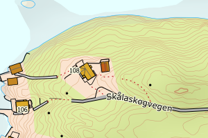 Kartbilde fra WMS-tjeneste av avviket