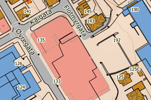Kartbilde fra WMS-tjeneste av avviket