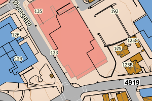 Kartbilde fra WMS-tjeneste av avviket