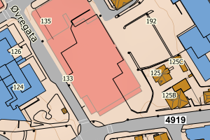 Kartbilde fra WMS-tjeneste av avviket