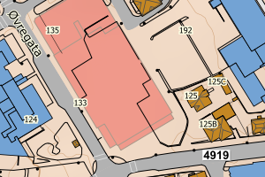 Kartbilde fra WMS-tjeneste av avviket