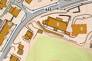 Kartbilde fra WMS-tjeneste av avviket
