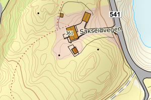 Kartbilde fra WMS-tjeneste av avviket