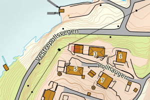 Kartbilde fra WMS-tjeneste av avviket