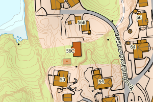 Kartbilde fra WMS-tjeneste av avviket