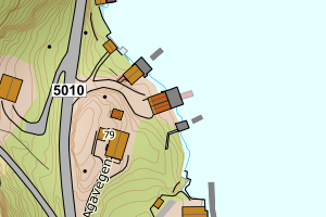 Kartbilde fra WMS-tjeneste av avviket