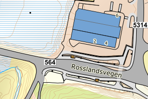 Kartbilde fra WMS-tjeneste av avviket
