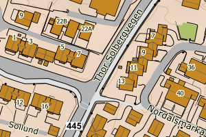 Kartbilde fra WMS-tjeneste av avviket