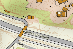Kartbilde fra WMS-tjeneste av avviket