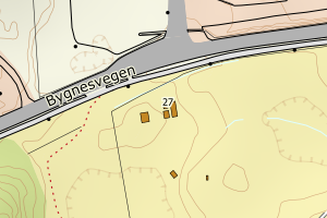 Kartbilde fra WMS-tjeneste av avviket