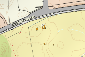 Kartbilde fra WMS-tjeneste av avviket