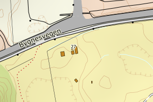 Kartbilde fra WMS-tjeneste av avviket