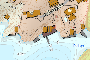 Kartbilde fra WMS-tjeneste av avviket