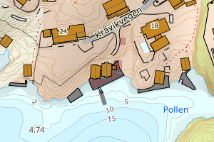 Kartbilde fra WMS-tjeneste av avviket