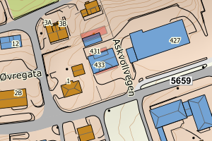Kartbilde fra WMS-tjeneste av avviket
