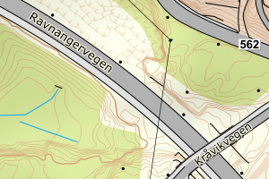 Kartbilde fra WMS-tjeneste av avviket