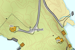 Kartbilde fra WMS-tjeneste av avviket
