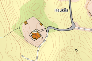 Kartbilde fra WMS-tjeneste av avviket