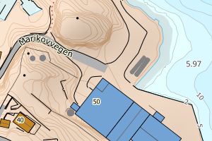 Kartbilde fra WMS-tjeneste av avviket