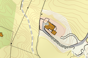Kartbilde fra WMS-tjeneste av avviket
