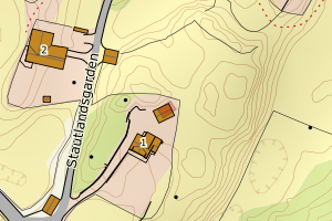 Kartbilde fra WMS-tjeneste av avviket