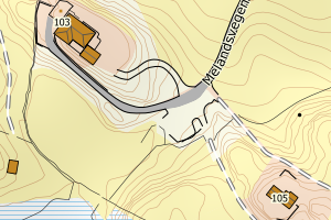 Kartbilde fra WMS-tjeneste av avviket