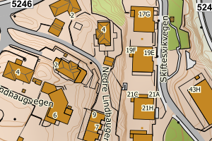 Kartbilde fra WMS-tjeneste av avviket