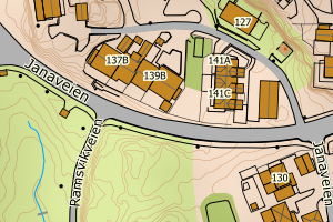 Kartbilde fra WMS-tjeneste av avviket