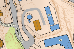 Kartbilde fra WMS-tjeneste av avviket