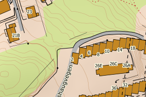 Kartbilde fra WMS-tjeneste av avviket