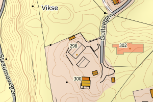 Kartbilde fra WMS-tjeneste av avviket