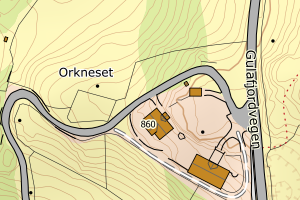 Kartbilde fra WMS-tjeneste av avviket