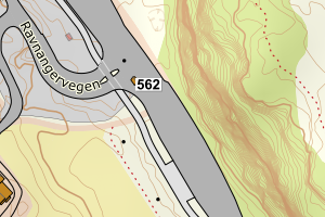 Kartbilde fra WMS-tjeneste av avviket