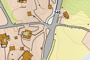 Kartbilde fra WMS-tjeneste av avviket