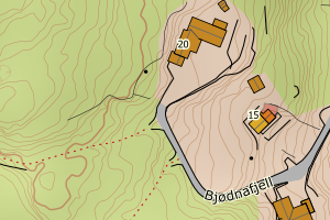 Kartbilde fra WMS-tjeneste av avviket