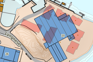 Kartbilde fra WMS-tjeneste av avviket