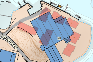 Kartbilde fra WMS-tjeneste av avviket