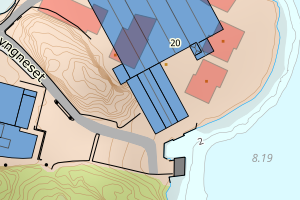 Kartbilde fra WMS-tjeneste av avviket