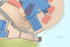 Kartbilde fra WMS-tjeneste av avviket