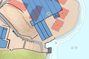 Kartbilde fra WMS-tjeneste av avviket