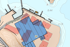 Kartbilde fra WMS-tjeneste av avviket