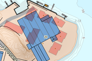 Kartbilde fra WMS-tjeneste av avviket