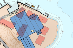 Kartbilde fra WMS-tjeneste av avviket