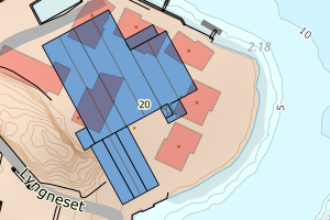Kartbilde fra WMS-tjeneste av avviket