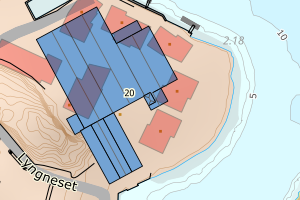 Kartbilde fra WMS-tjeneste av avviket