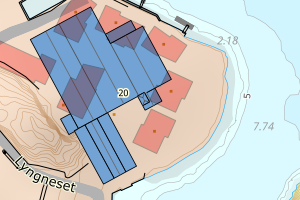 Kartbilde fra WMS-tjeneste av avviket