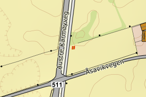 Kartbilde fra WMS-tjeneste av avviket