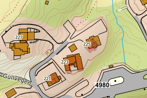 Kartbilde fra WMS-tjeneste av avviket