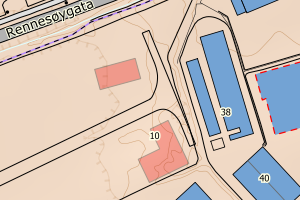 Kartbilde fra WMS-tjeneste av avviket